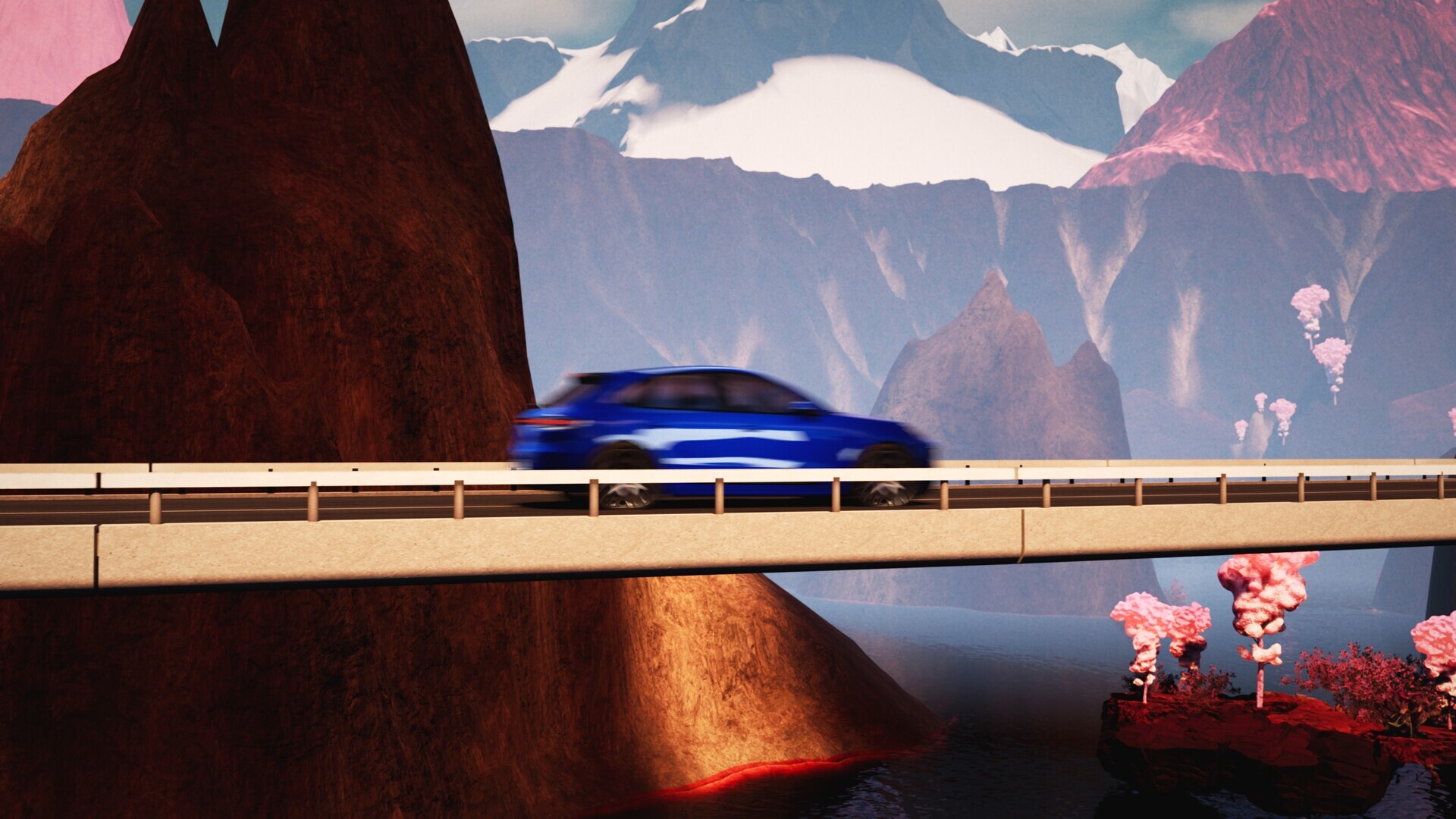 Across the Bridge: A Porsche defies reality in this surreal automotive visualization. The ‘Bridge to the Ethereal’ R&D project explores the fusion of precision engineering and dreamlike landscapes.